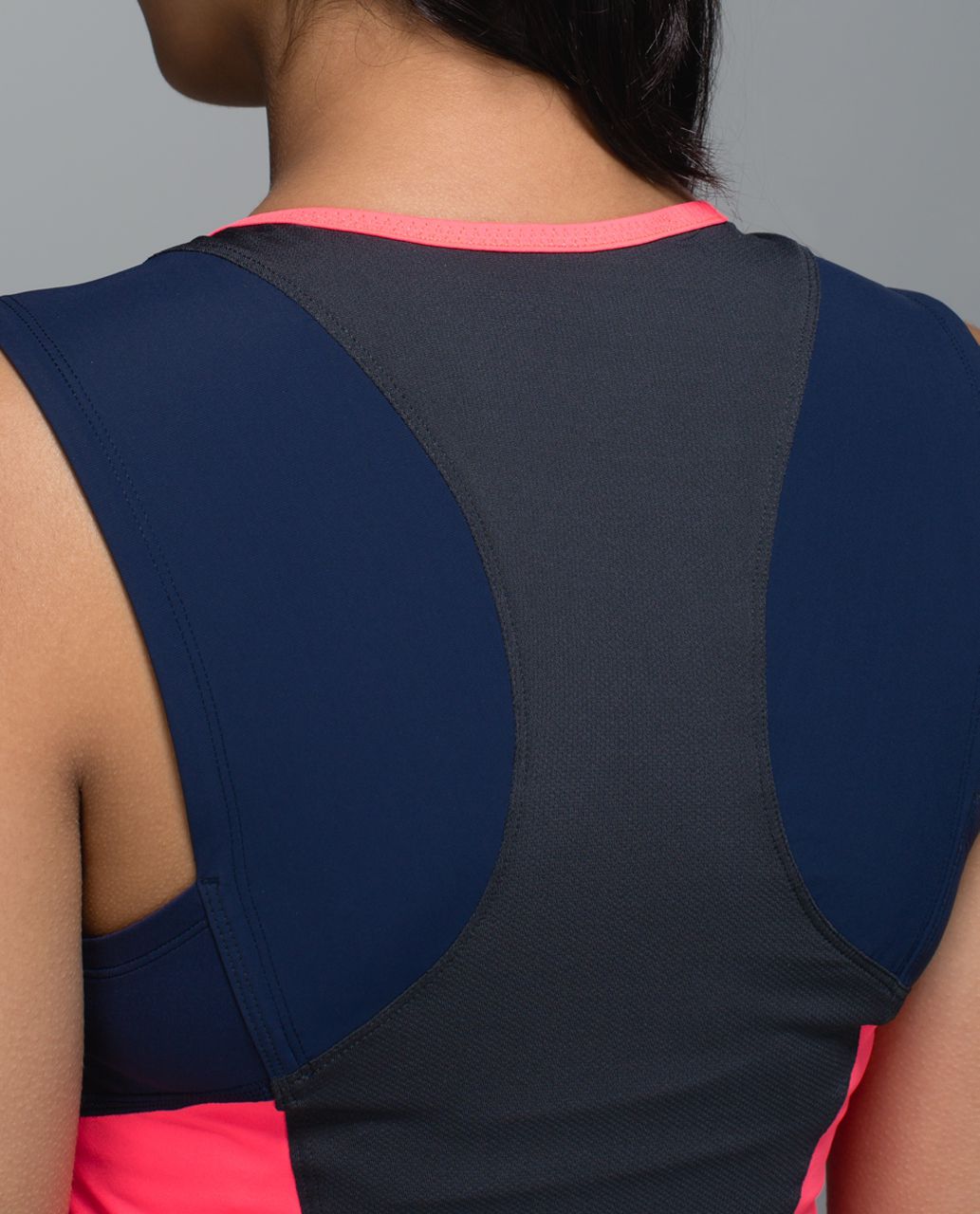 Lululemon Trail Bound Tank - Deep Coal / Deep Navy / Electric Coral