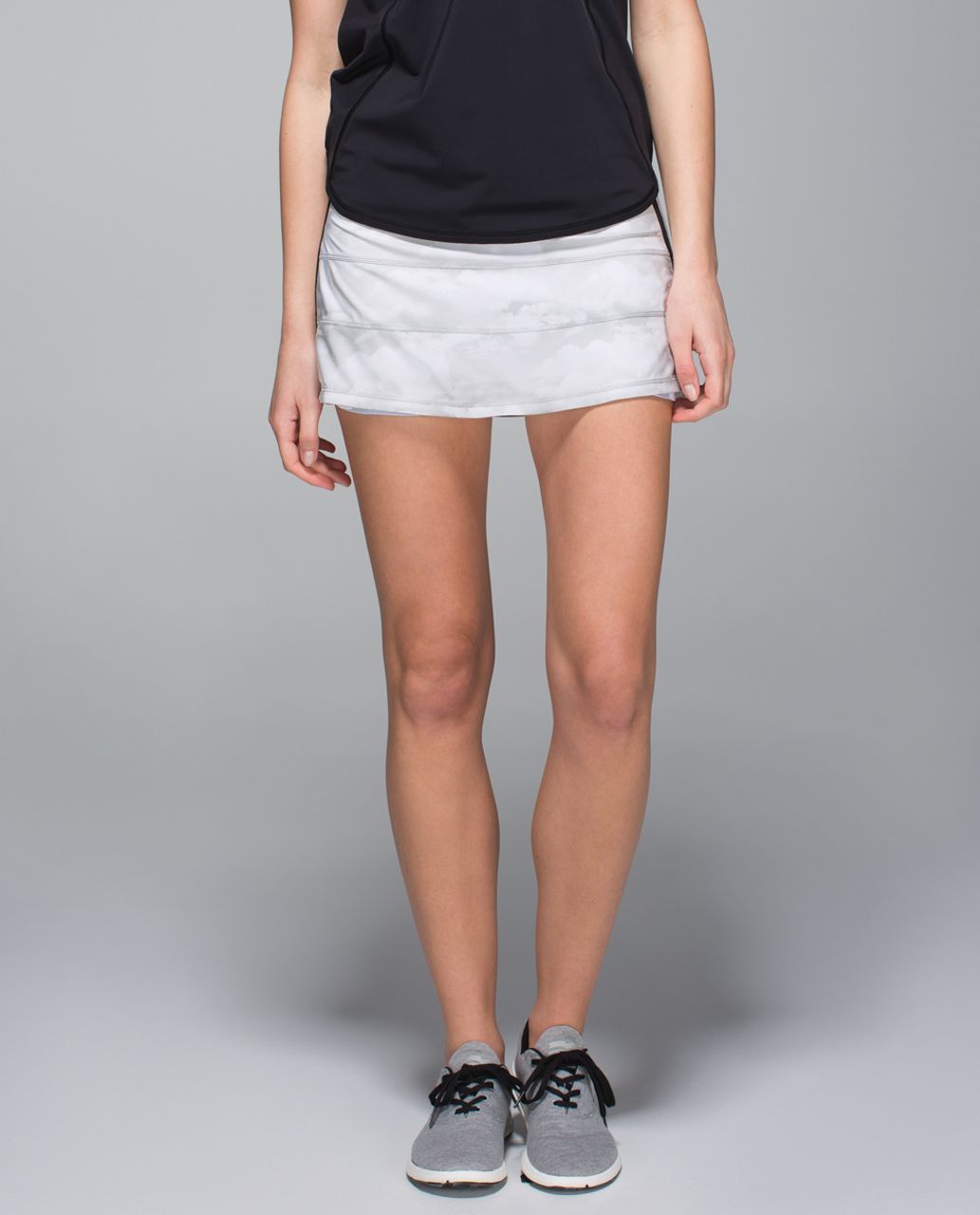 Lululemon Pace Rival Skirt II *4-way Stretch (Regular) - Nimbus Puff White Silver Spoon / Black