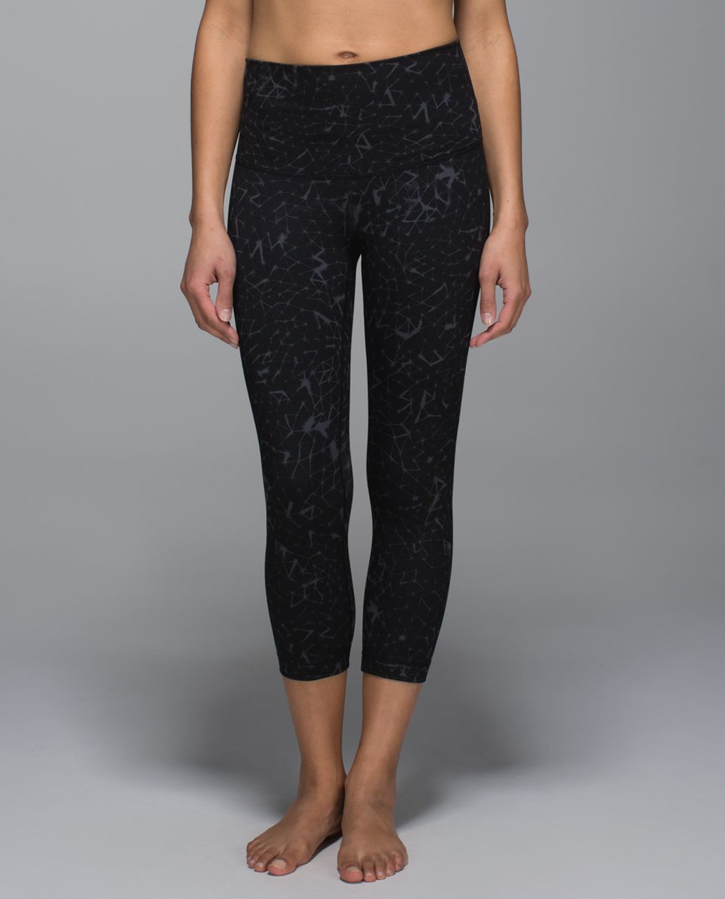 Lululemon Wunder Under Crop II *Full-On Luon (Roll Down) - Star Crushed Coal Black