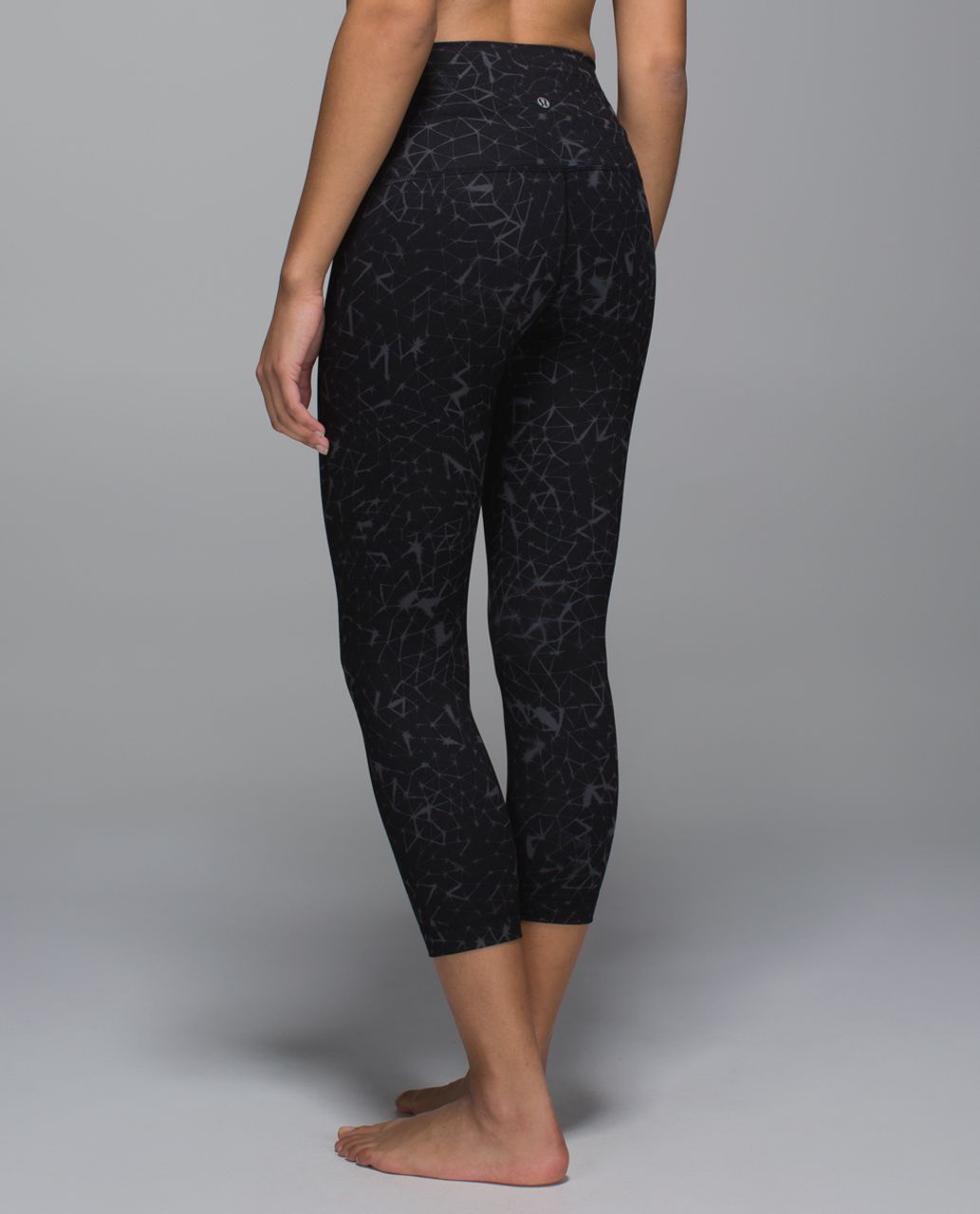 Lululemon Wunder Under Crop II *Full-On Luon (Roll Down) - Star Crushed Coal Black