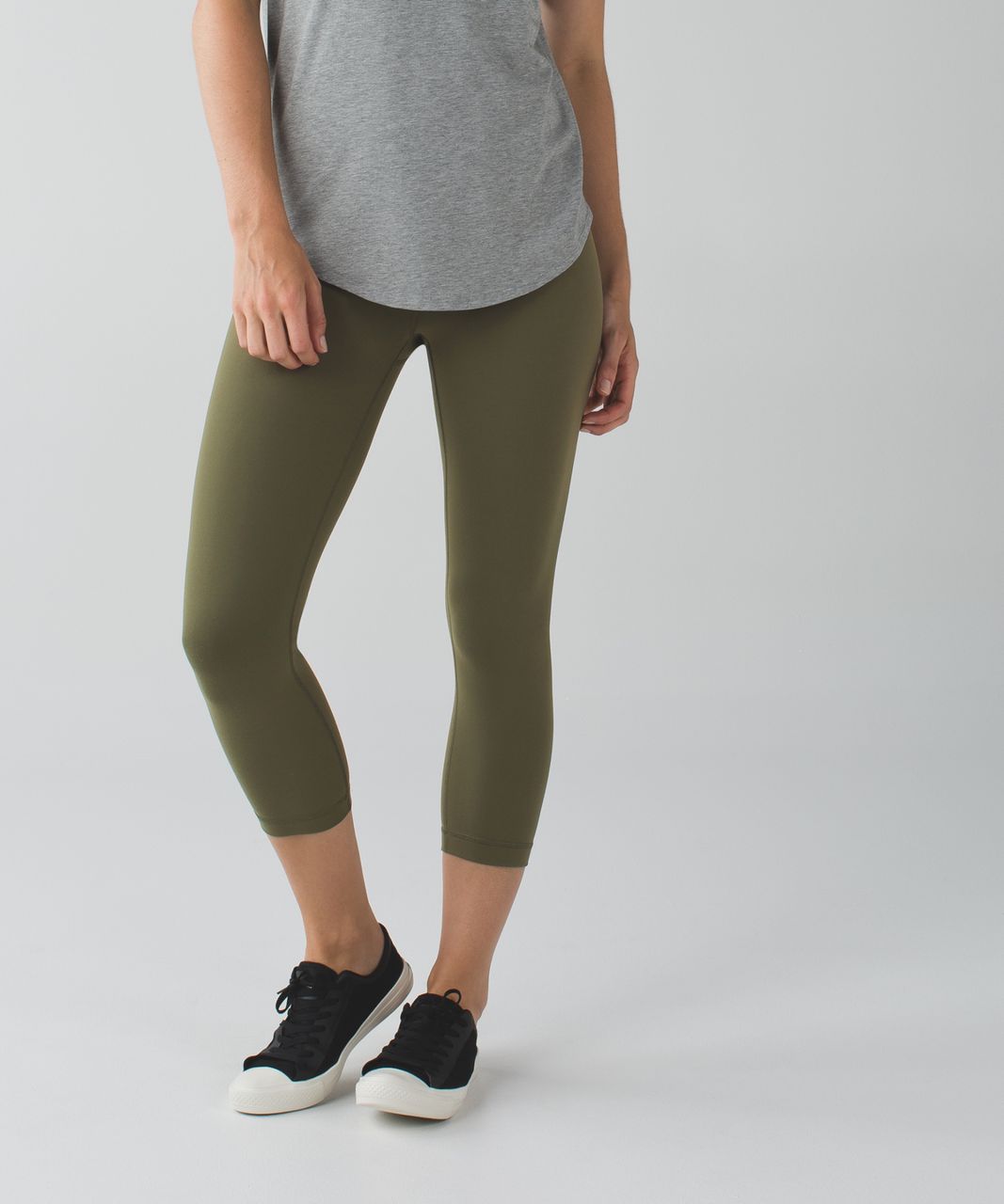 Lululemon Wunder Under Crop *Cotton (Roll Down)Heathered Denim