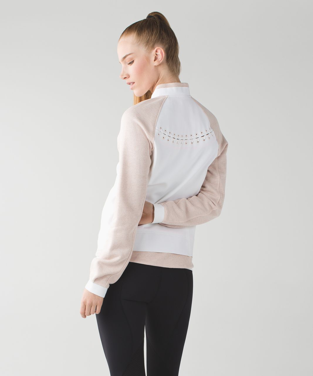 Lululemon Var-City Bomber - White / Heathered Naked / Butter Pink