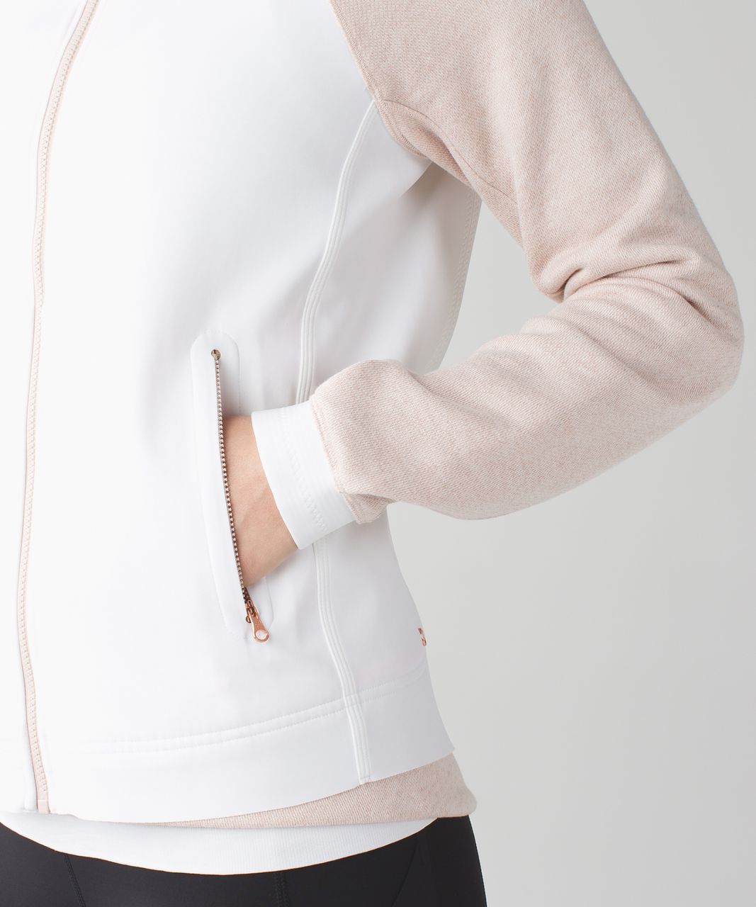 Lululemon Var-City Bomber - White / Heathered Naked / Butter Pink