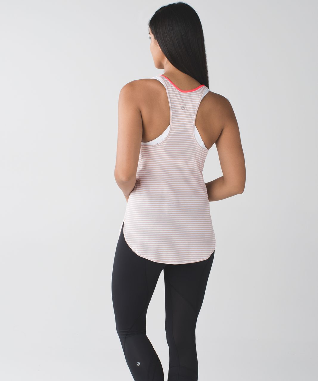 Lululemon What The Sport Singlet - Silver Stripe White Naked