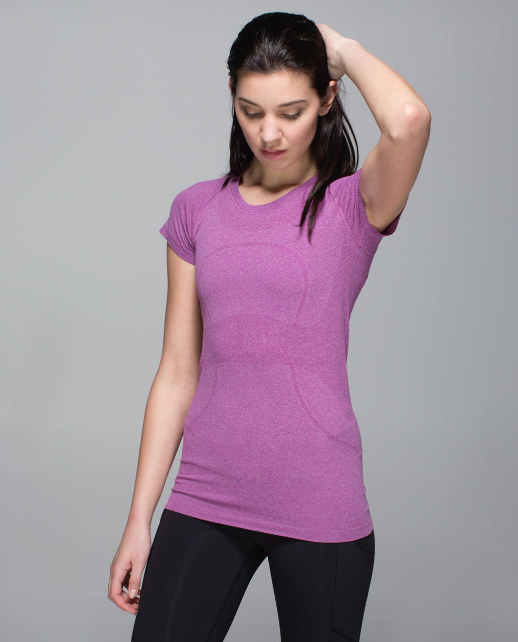 Lululemon Run:  Swiftly Tech Short Sleeve Crew - Heathered Regal Plum