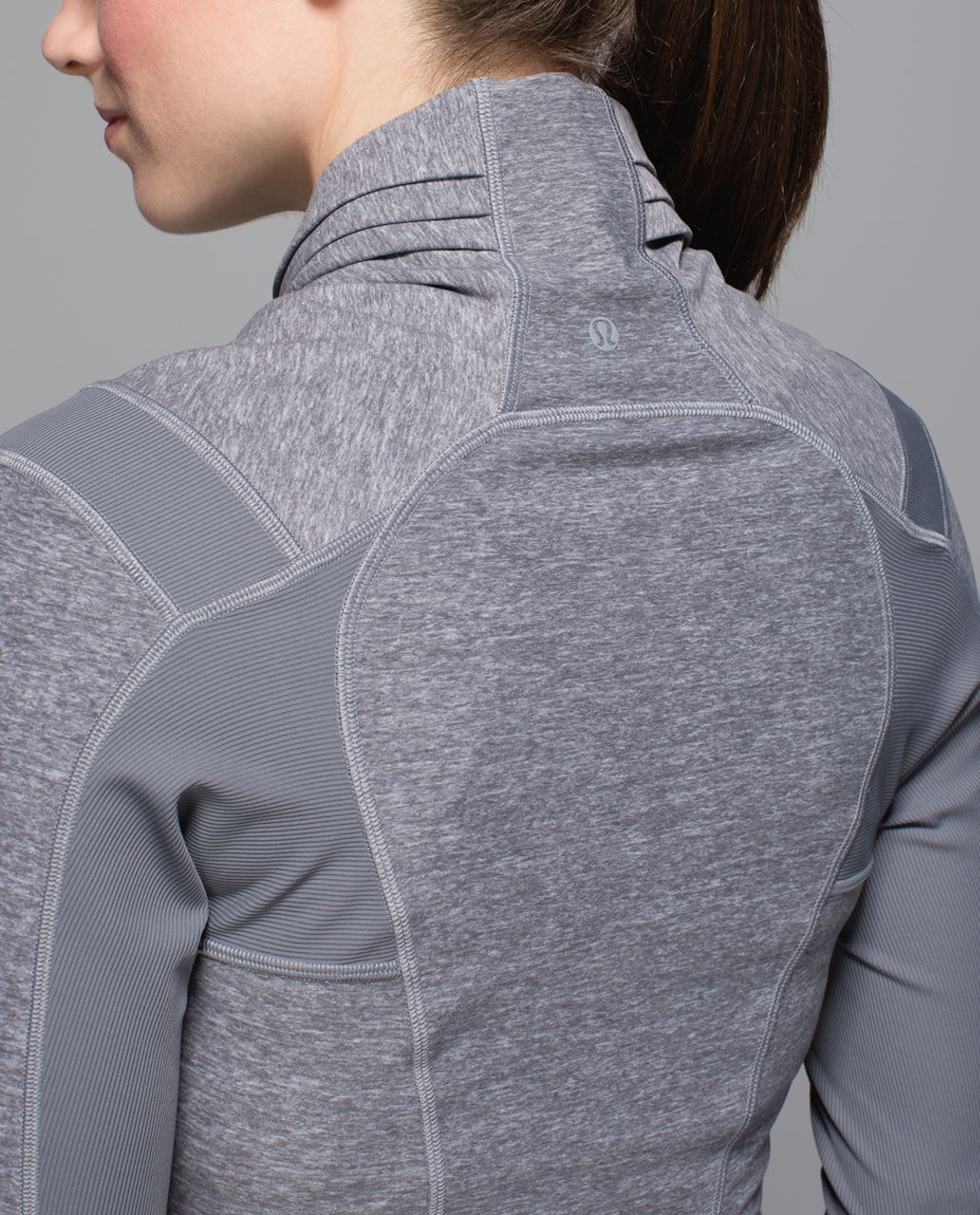 Lululemon Bhakti Asymmetrical Zipper Jacket. Pique Gray/Black