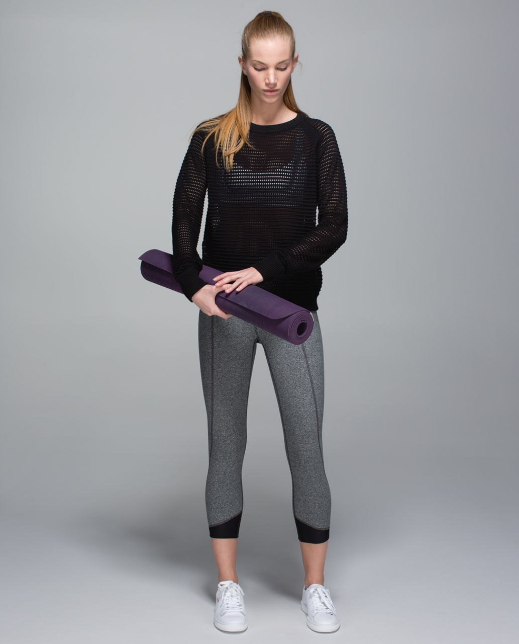 Lululemon Devi Yoga Pant - Heathered Speckled Black / Black - lulu