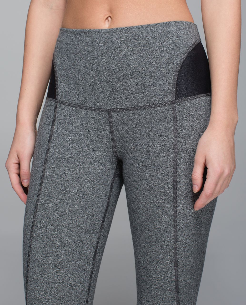 Lululemon Devi Yoga Crop - Heathered Speckled Black / Black