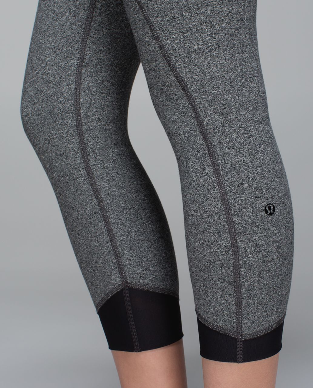 Lululemon Devi Yoga Crop - Heathered Speckled Black / Black