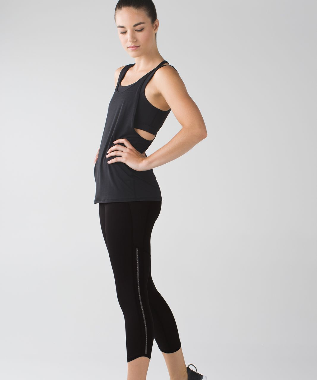 Lululemon Pace Pusher Crop - Black / Pigment Wave Multi