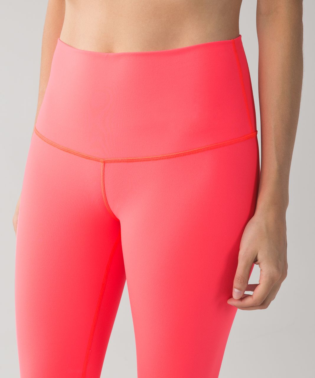 Lululemon Wunder Under Crop II *Full-On Luon (Roll Down) - Electric Coral