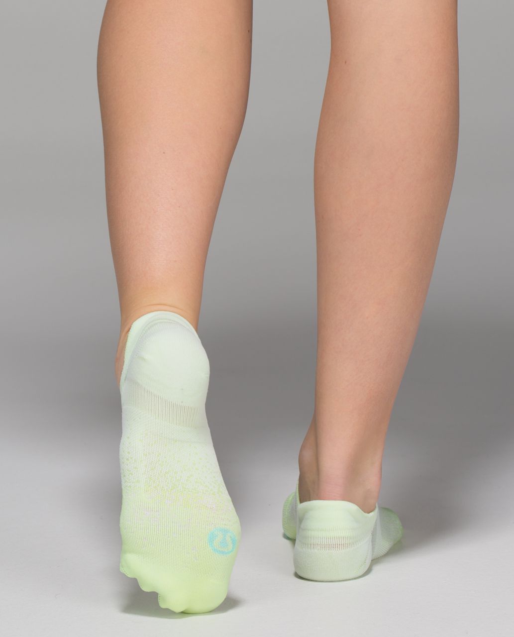Lululemon Women's Ultimate No Show Run Sock - Dipped Gradient Clear Mint White
