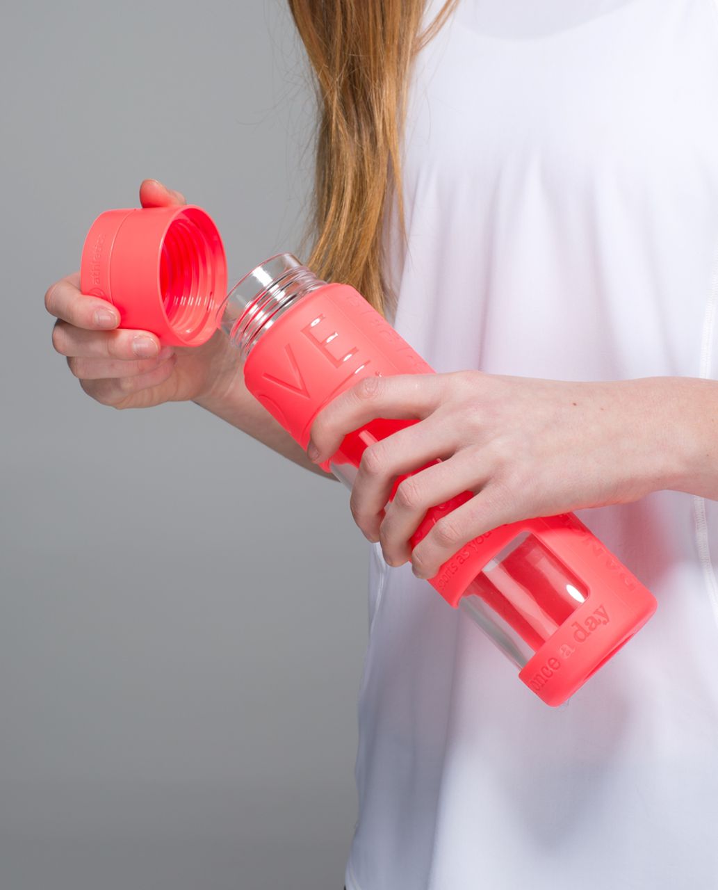 Lululemon Pure Focus Glass Water Bottle - Neon Pink - lulu fanatics