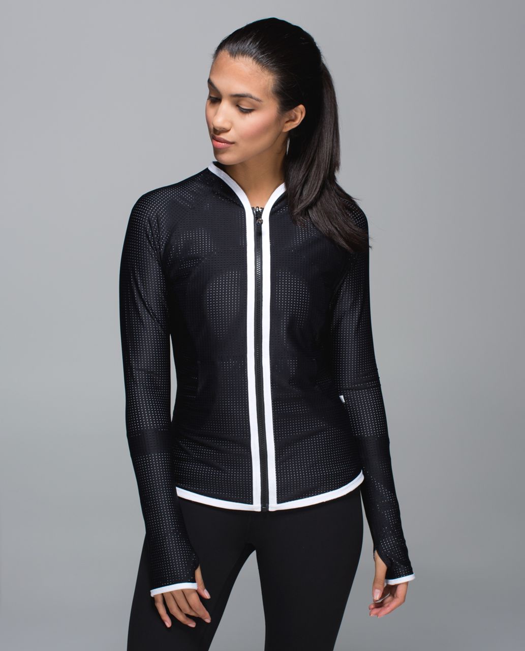 Lululemon Find Your Bliss Jacket - Black / Heat Wave White Black / White