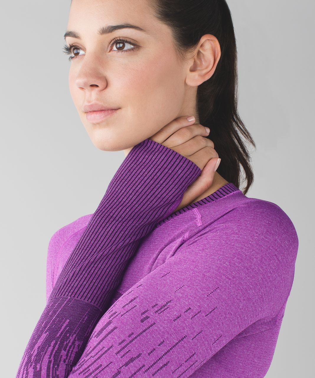 Lululemon Run:  Swiftly Tech Long Sleeve Crew - Heathered Regal Plum