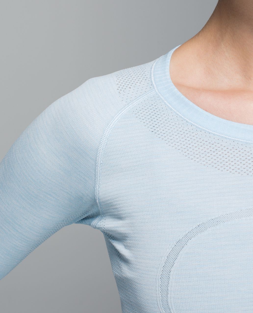 Lululemon Run:  Swiftly Tech Long Sleeve Crew - Space Dye Heathered Caspian Blue