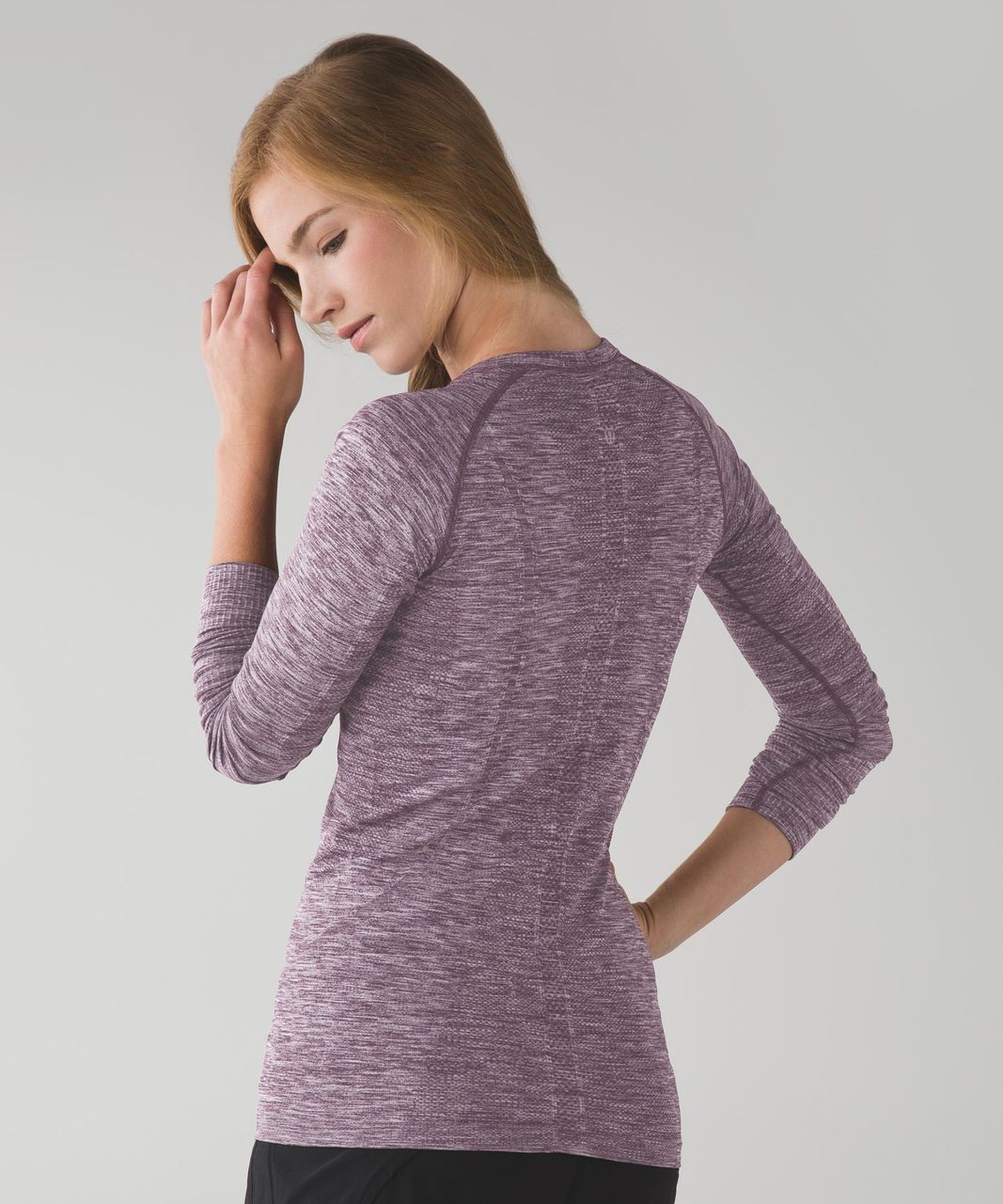 Lululemon Swiftly Tech Long Sleeve Crew - Heathered Black - lulu fanatics