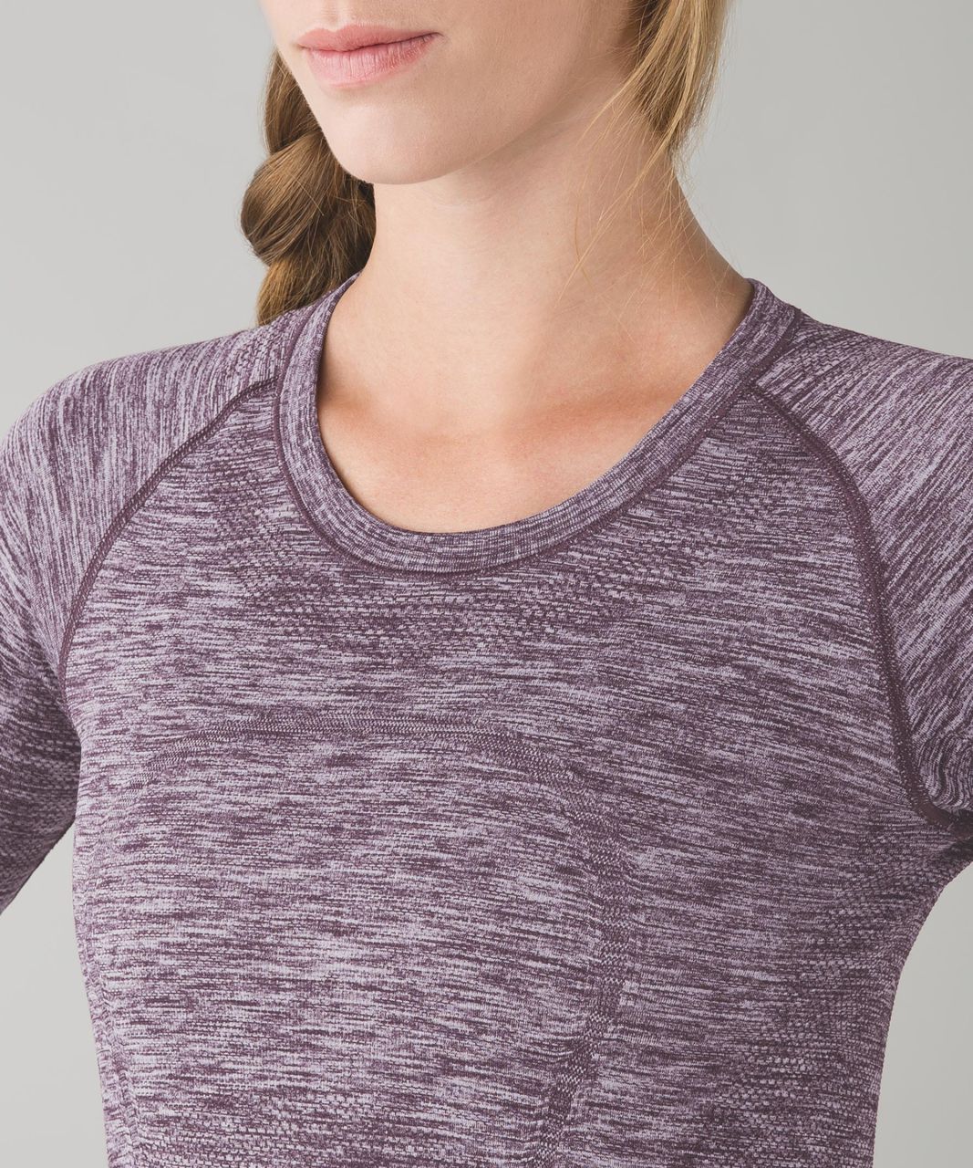 Lululemon Swiftly Tech Long Sleeve Crew - Black Cherry / Black