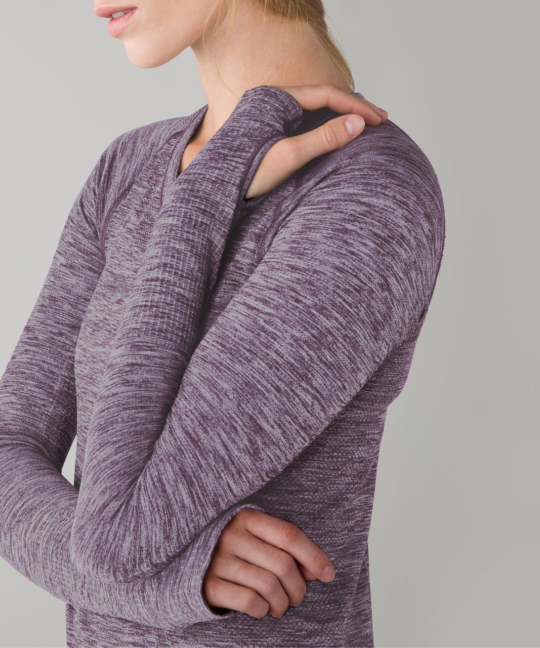 Lululemon Swiftly Tech Long Sleeve Crew - Heathered Black Cherry