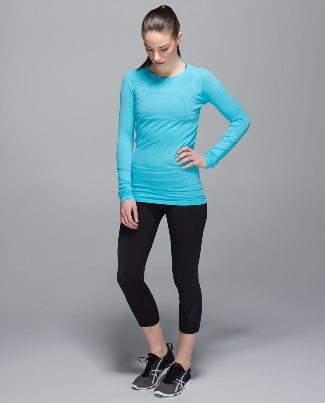 Lululemon Run:  Swiftly Tech Long Sleeve Crew - Heathered Fresco Blue