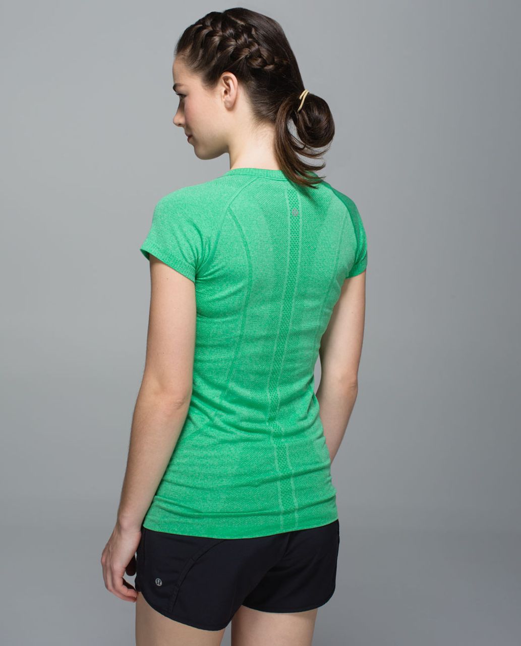 Lululemon Run:  Swiftly Tech Short Sleeve Crew - Heathered Gully Green