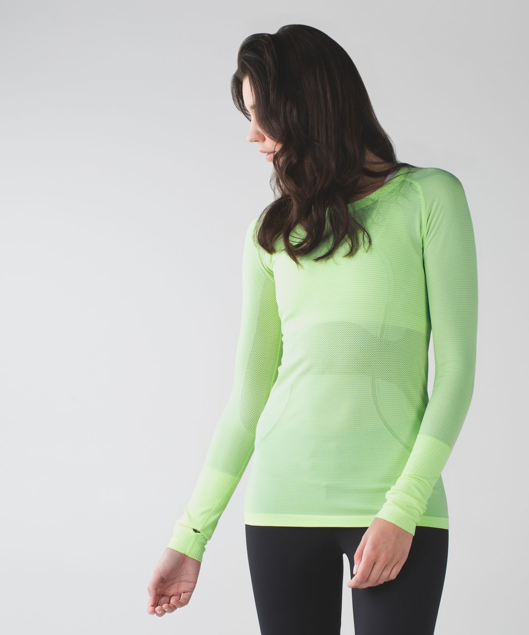 Lululemon Run:  Swiftly Tech Long Sleeve Crew - Heathered Clear Mint