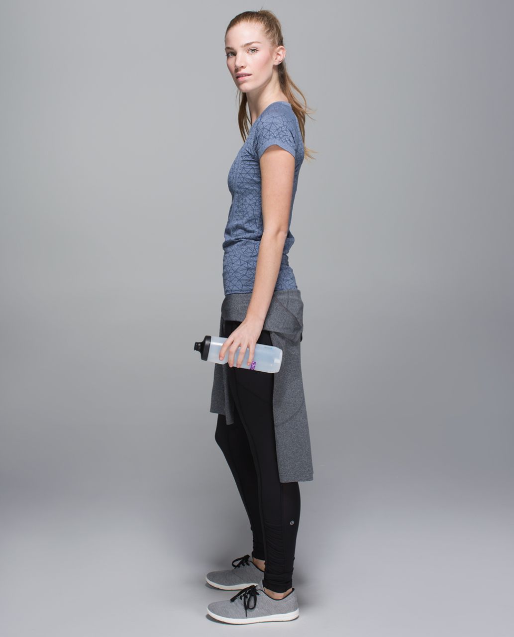 Lululemon Run:  Swiftly Tech Short Sleeve Crew - Heathered Deep Navy