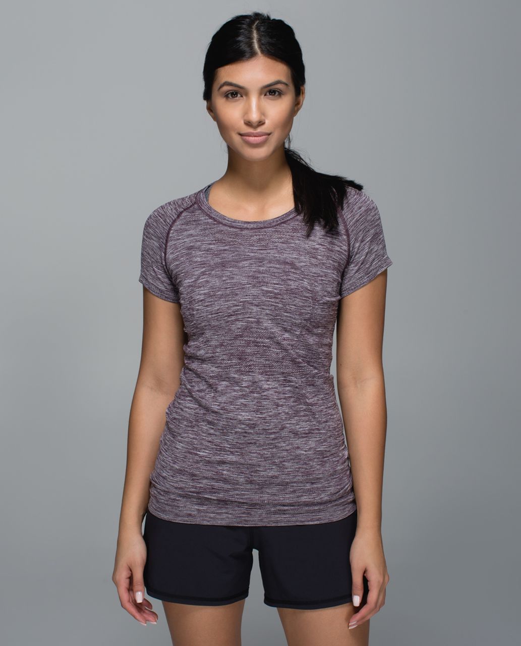 Lululemon Swiftly Tech Long Sleeve Crew - Black Cherry / Black - lulu  fanatics