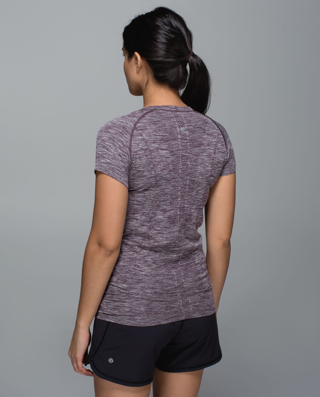 Lululemon Run:  Swiftly Tech Short Sleeve Crew - Heathered Black Cherry