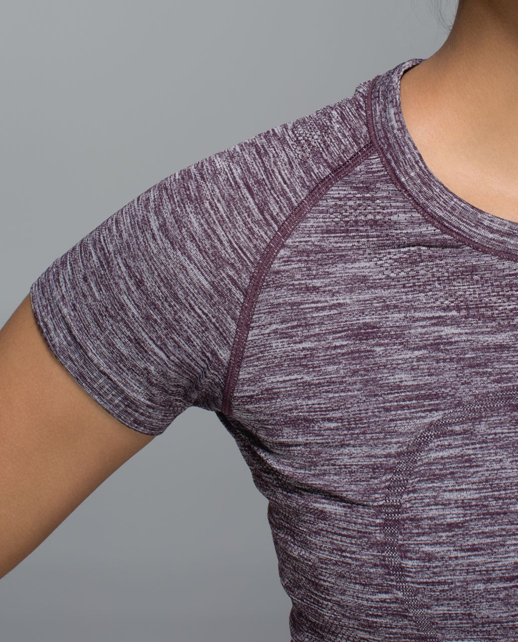 Lululemon Run:  Swiftly Tech Short Sleeve Crew - Heathered Black Cherry