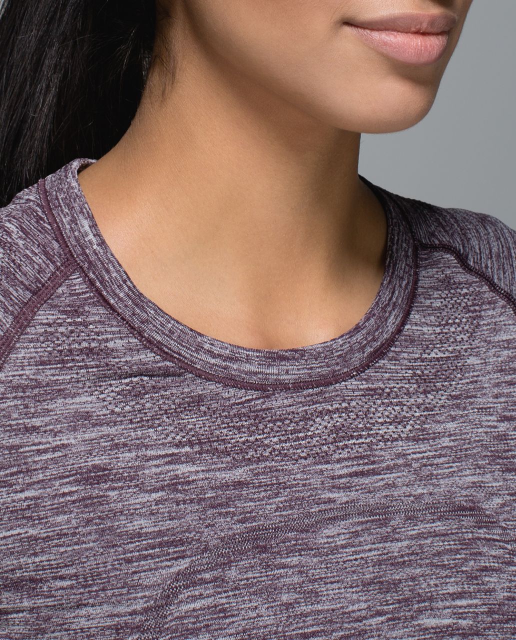 Lululemon Run:  Swiftly Tech Short Sleeve Crew - Heathered Black Cherry