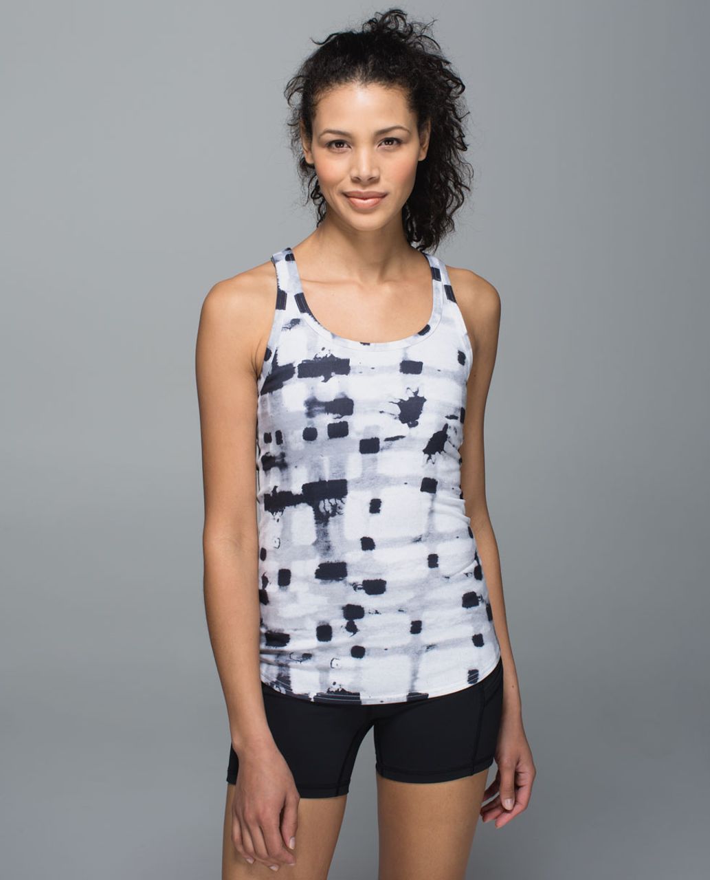 Lululemon Studio Racerback - Ghost Weave White Black