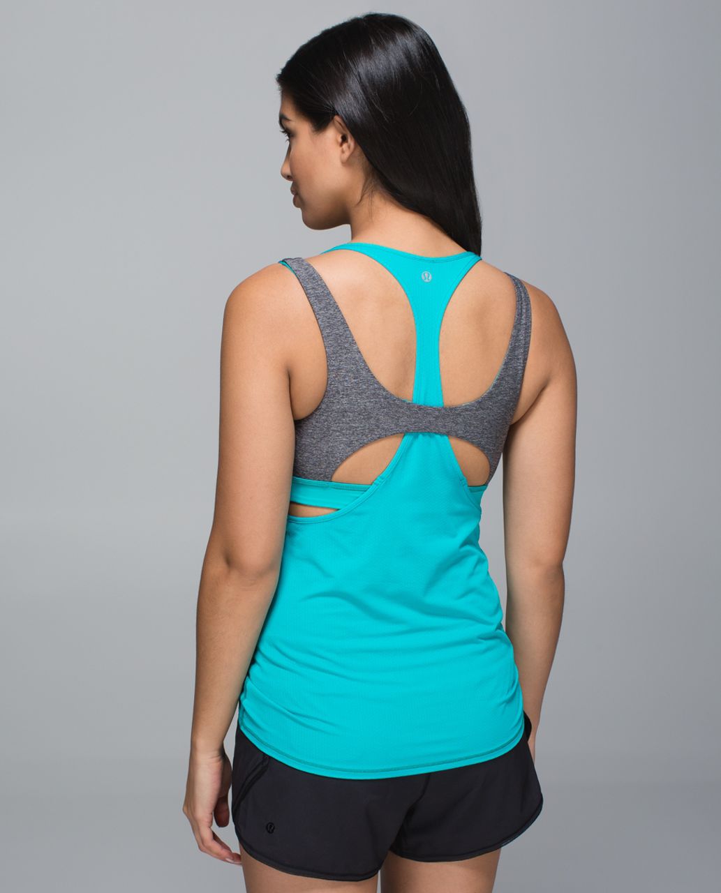 Lululemon All Sport Support Tank - Blue Tropics / Heathered Black - lulu  fanatics