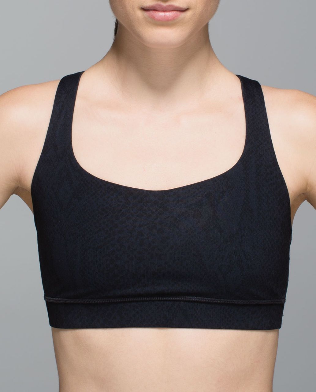 Lululemon 50 Rep Bra - Desert Snake Deep Coal Black / Black