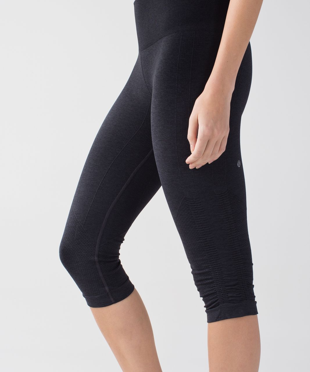 Lululemon In The Flow Crop II - Heathered Deep Coal - lulu fanatics