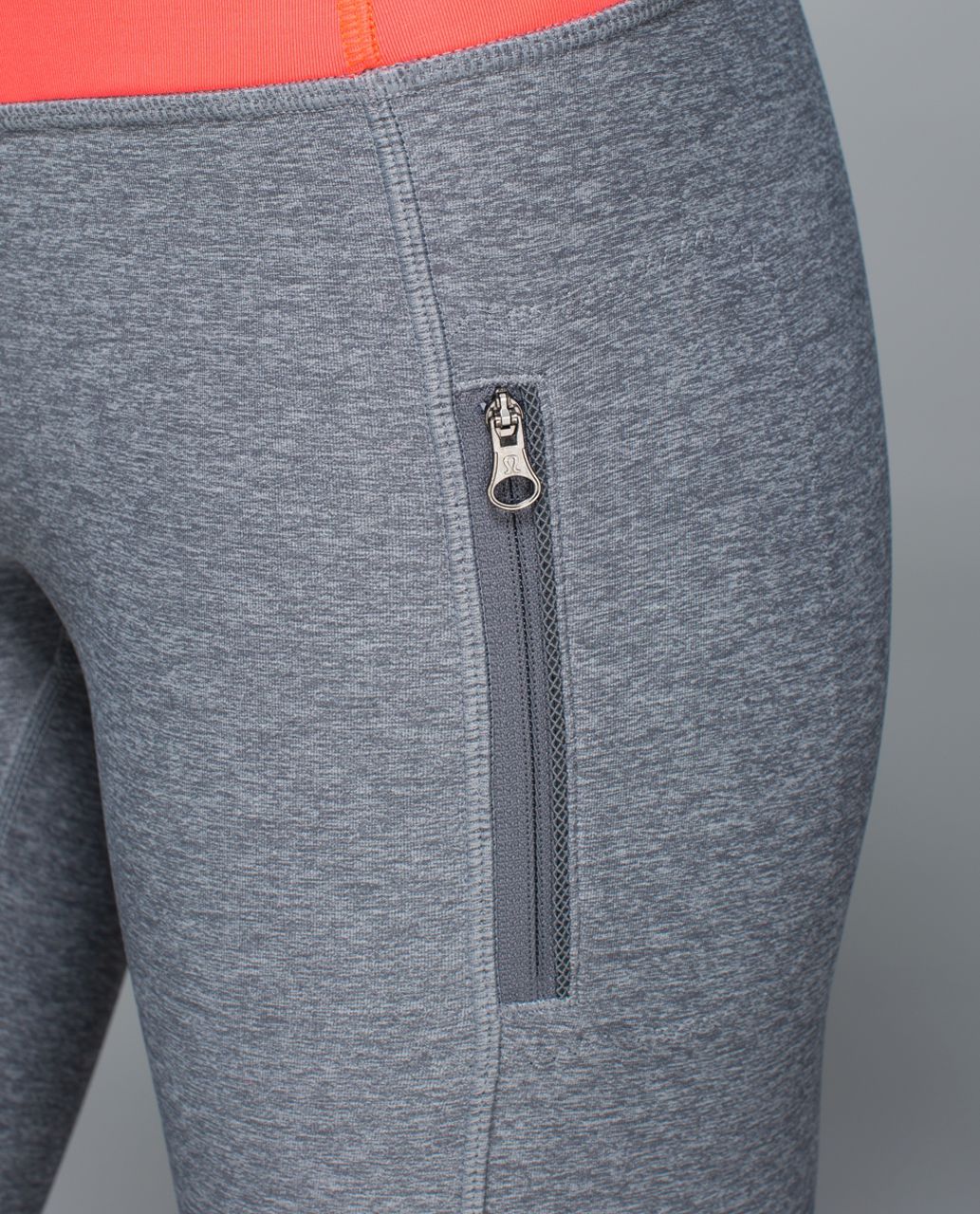 Lululemon Inspire Tight II (Mesh) - Heathered Slate / Quiet Stripe Butter Pink Electric Coral / Electric Coral
