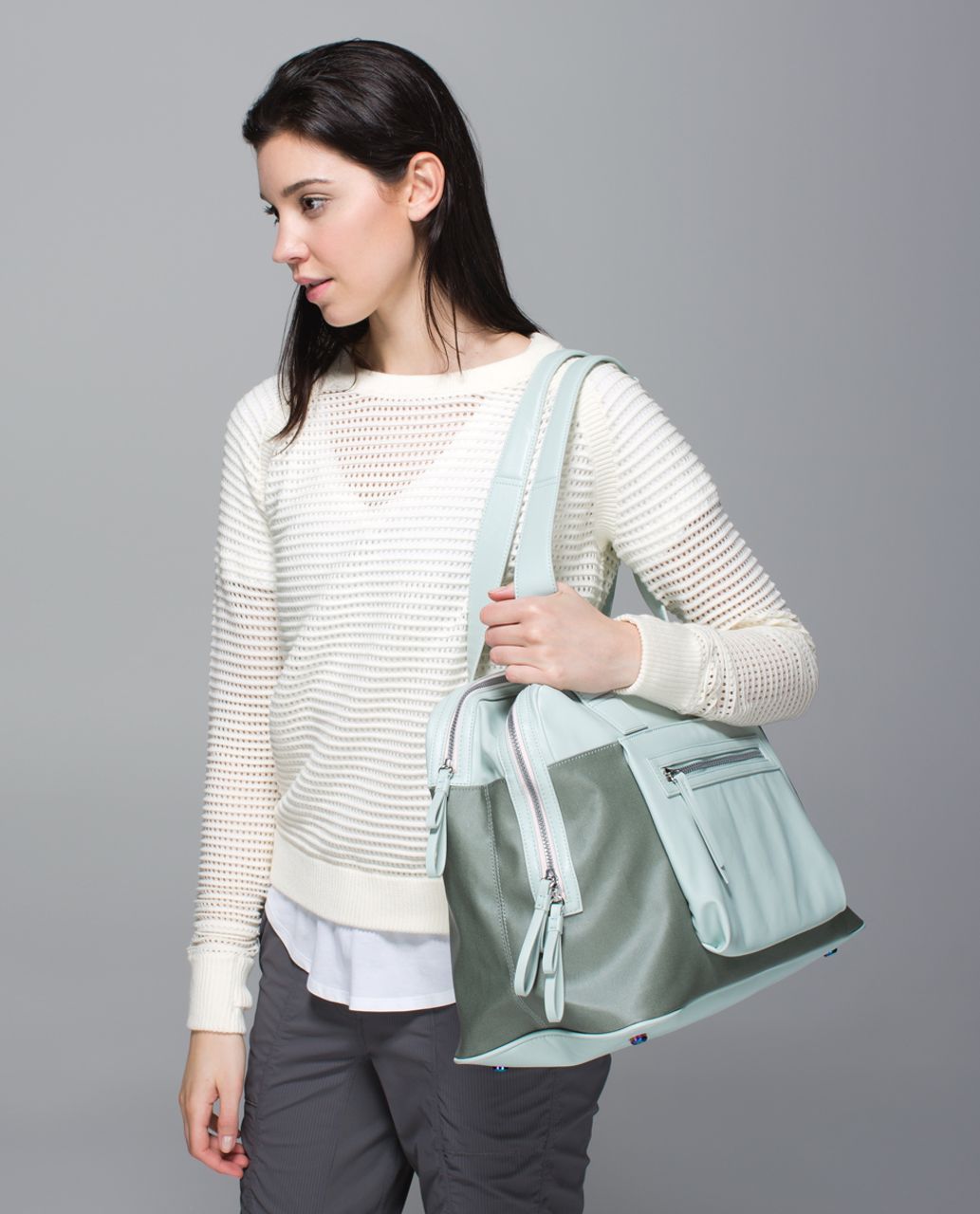 Lululemon Sweat & Go Bag *Poly - Earl Grey / Minty Grey - lulu