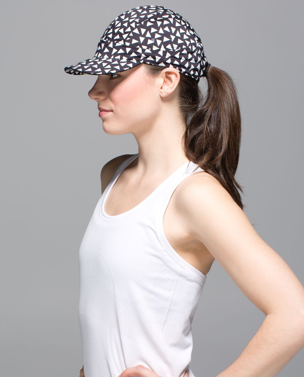 Lululemon Race To Place Run Hat - Mini Tri Pop Black White / Black