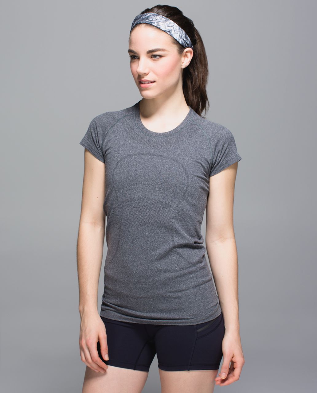 Lululemon Fringe Fighter Headband - Heat Wave White Black / Heathered Black