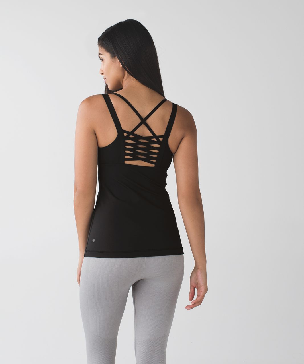 lululemon athletica, Tops, Lululemon Athletic Ebb Flow Racerback Tank  With Built In Bra Dark Grey Size 4