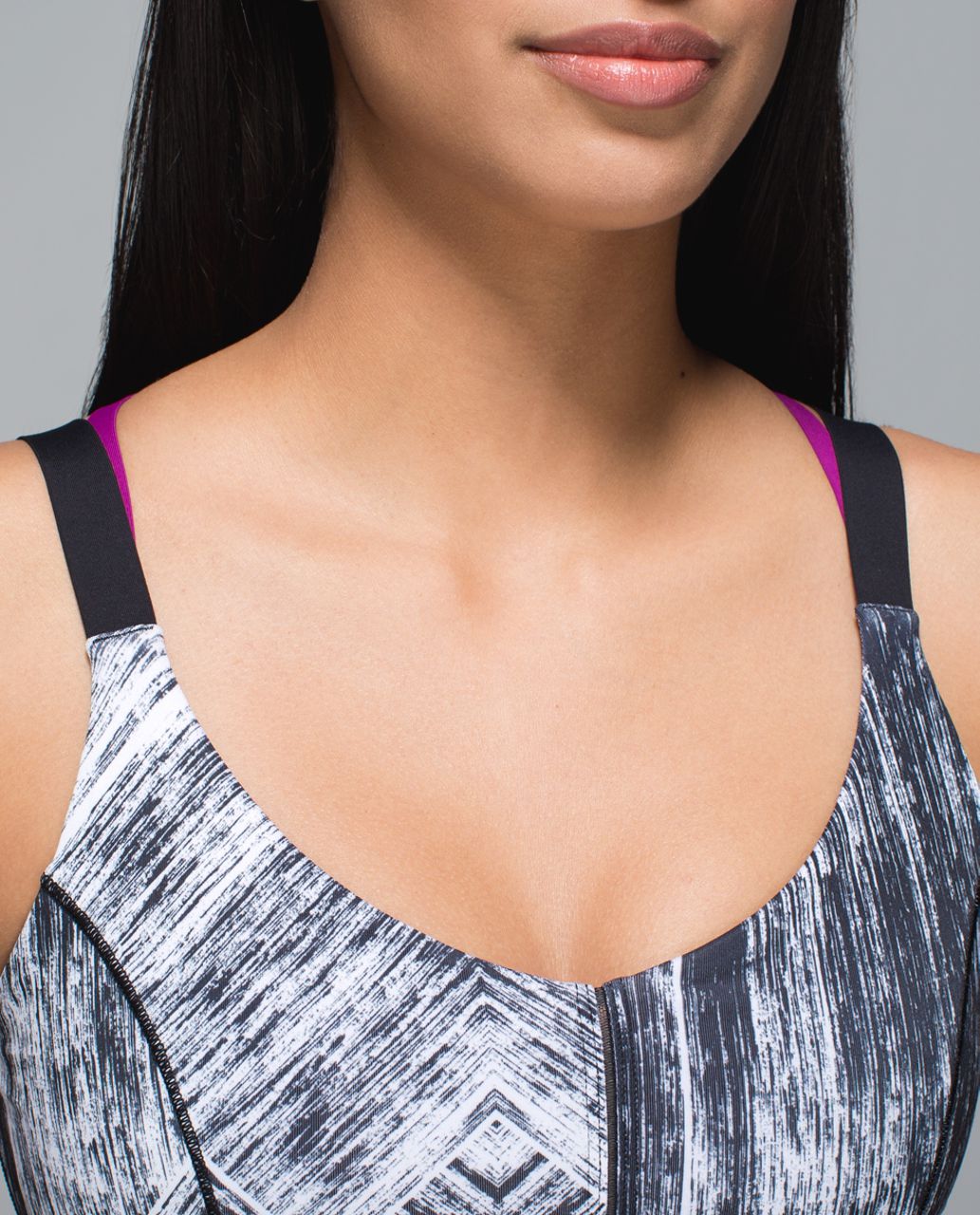 Lululemon Hot To Street Tank - Heat Wave White Black / Black / Regal Plum