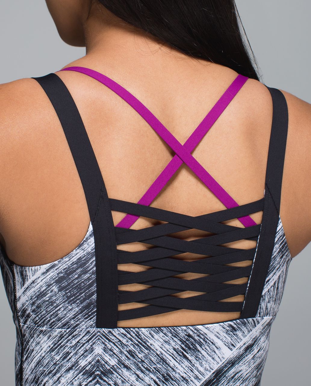 Lululemon Hot To Street Tank - Heat Wave White Black / Black / Regal Plum