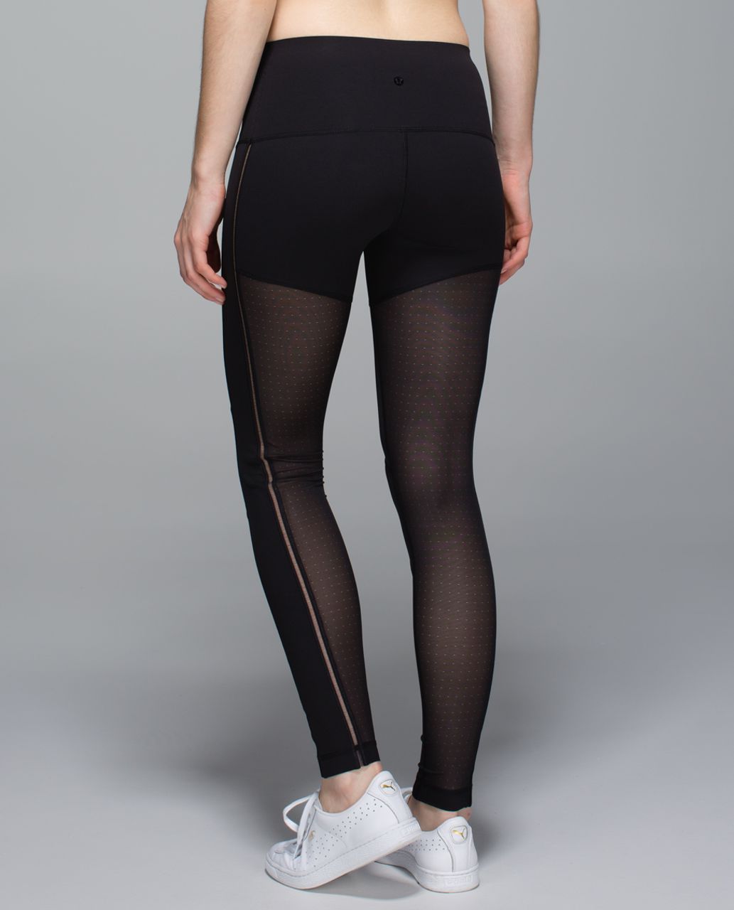 Lululemon Hot To Street Swiss-Dot Mesh-Panel Crop Legging in Black