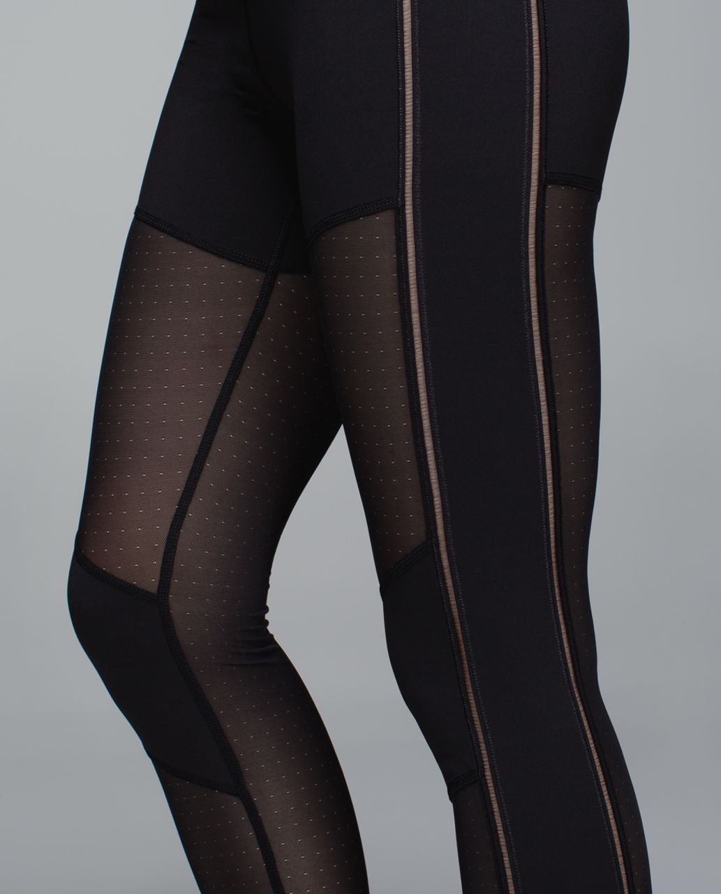 Lululemon Hot To Street Swiss-Dot Mesh-Panel Crop Legging in Black