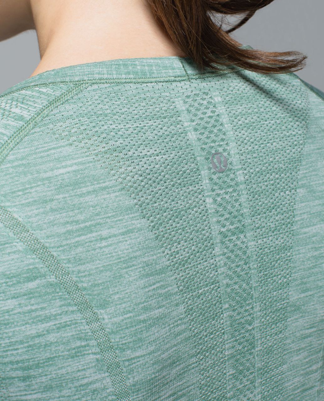 Lululemon Run:  Swiftly Tech Long Sleeve Crew - Space Dye Heathered Vintage Green