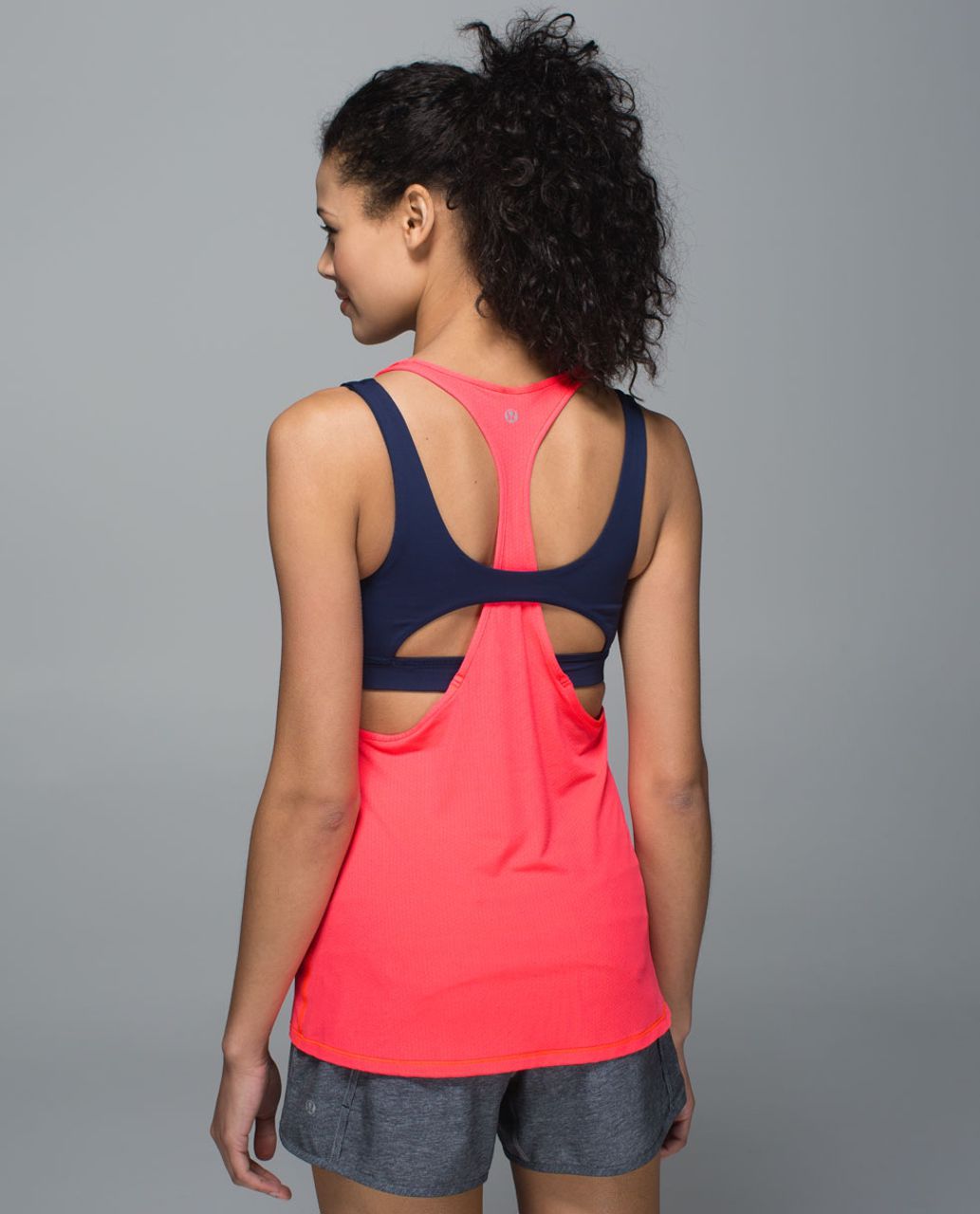 Lululemon All Sport Support Tank - Electric Coral / Deep Navy