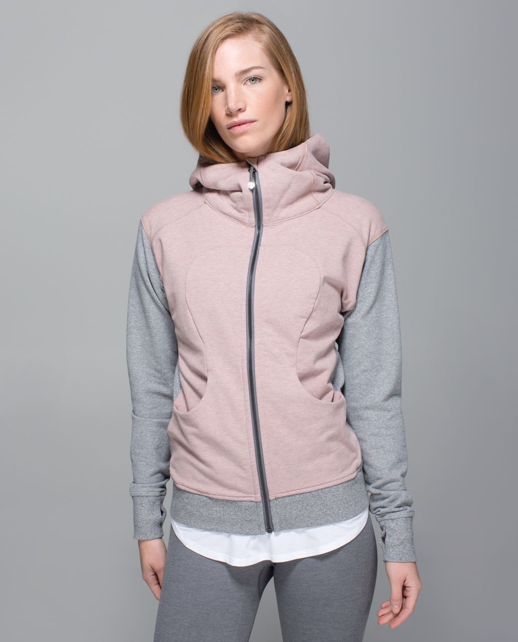 Lululemon On The Daily Hoodie - Heathered Bark Berry / Heathered Speckled Medium Grey