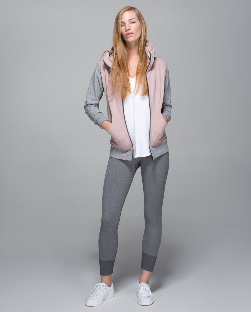 Lululemon On The Daily Hoodie - Heathered Bark Berry / Heathered Speckled Medium Grey