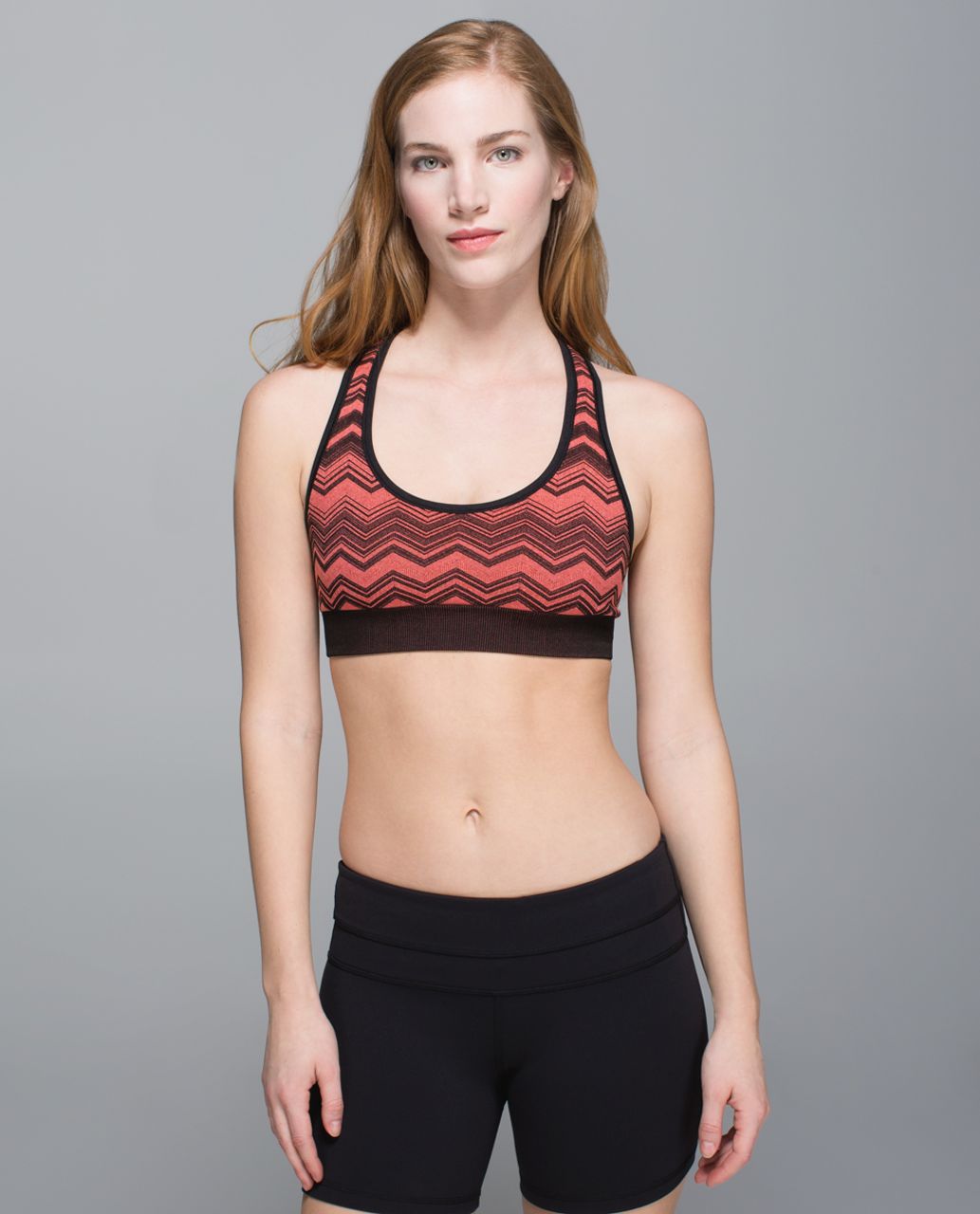 Lululemon Ebb & Flow Racerback Bra Reversible - Heathered Electric Coral