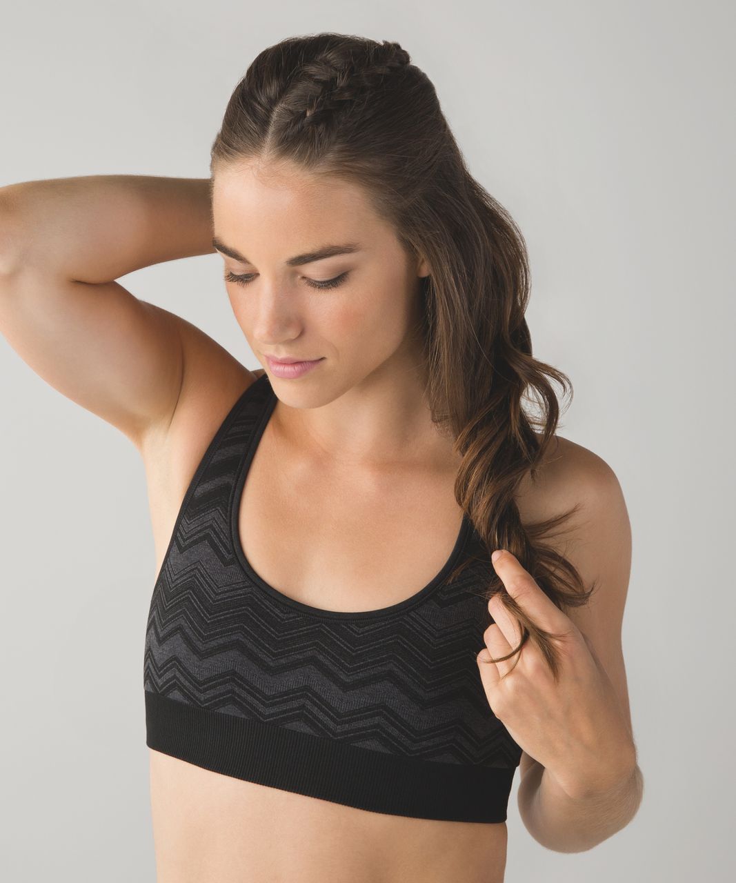 Lululemon Ebb & Flow Racerback Bra Reversible - Heathered Black